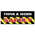 Signmission THINK & WORK SAFELYsticker worker osha employee workplace, 48" x 18", D-48 Think & Work Safely D-48 Think & Work Safely